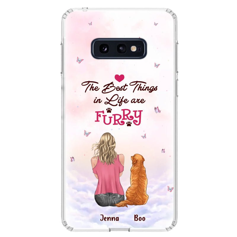 Custom Personalized Dog Mom Phone Case - Upto 5 Dogs - Gift Idea For Dog Lovers - The Best Things In Life Are Furry - Case for iPhone/Samsung
