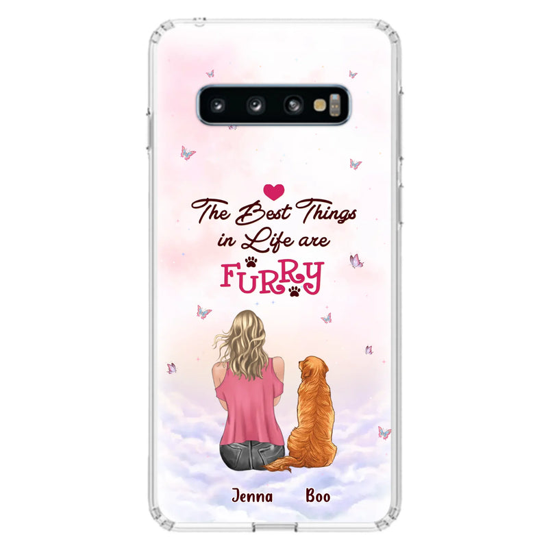 Custom Personalized Dog Mom Phone Case - Upto 5 Dogs - Gift Idea For Dog Lovers - The Best Things In Life Are Furry - Case for iPhone/Samsung