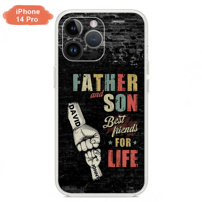 Custom Personalized Father Phone Case - Upto 5 Children - Father's Day Gift Idea from Sons/Daughters - Father And Son/Daughter Best Friends For Life - Case for iPhone/Samsung