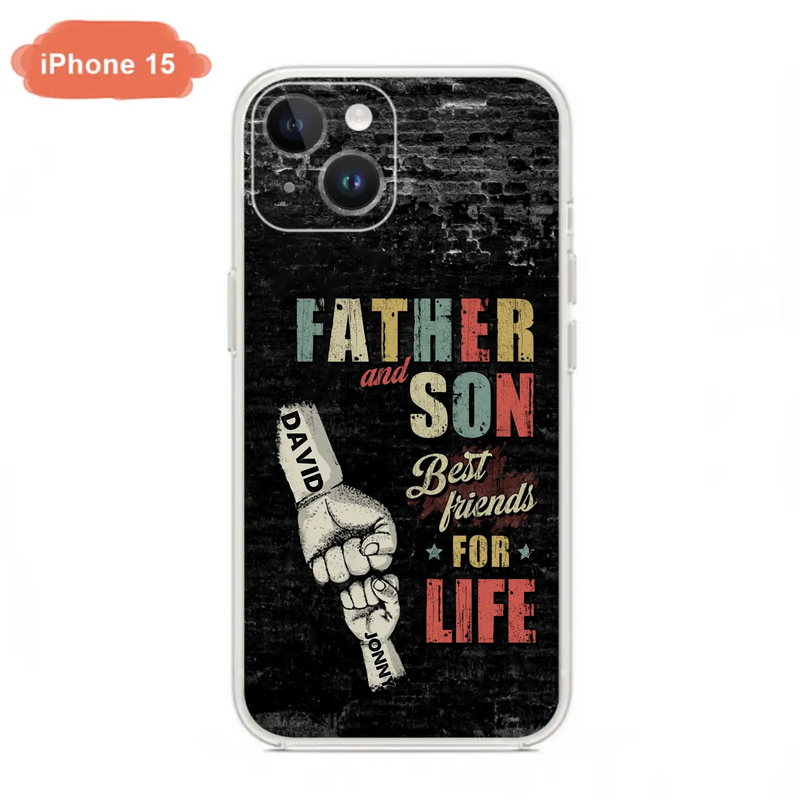 Custom Personalized Father Phone Case - Upto 5 Children - Father's Day Gift Idea from Sons/Daughters - Father And Son/Daughter Best Friends For Life - Case for iPhone/Samsung