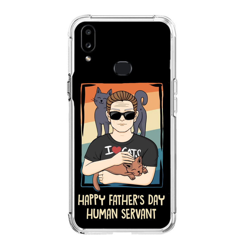 Personalized Cat Mom/ Dad iPhone/ Samsung Case - Gift Idea For Cat Lovers/ Father's Day/ Birthday - Happy Father's Day Human Servant