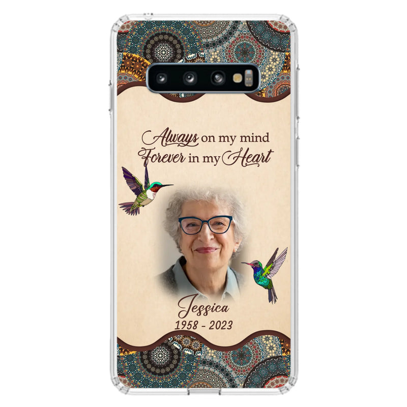Custom Personalized Memorial Photo Phone Case - Memorial Gift Idea For Mother's Day/Father's Day - Always On My Mind, Forever In My Heart - Case For iPhone/Samsung