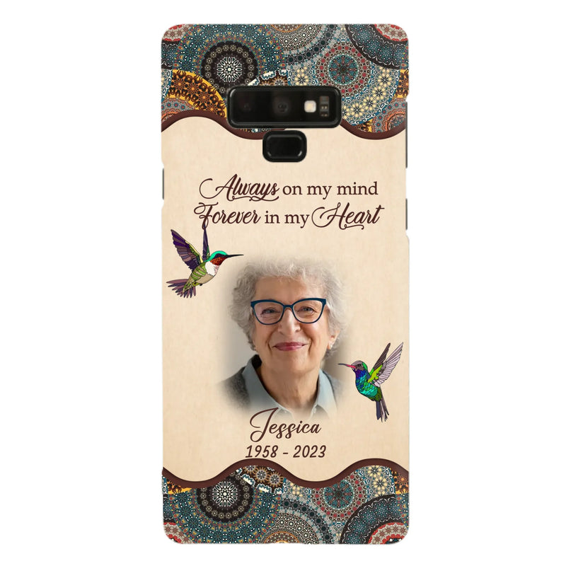 Custom Personalized Memorial Photo Phone Case - Memorial Gift Idea For Mother's Day/Father's Day - Always On My Mind, Forever In My Heart - Case For iPhone/Samsung