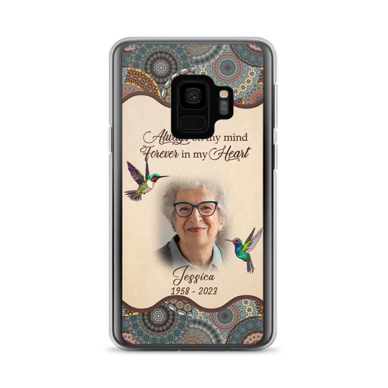 Custom Personalized Memorial Photo Phone Case - Memorial Gift Idea For Mother's Day/Father's Day - Always On My Mind, Forever In My Heart - Case For iPhone/Samsung