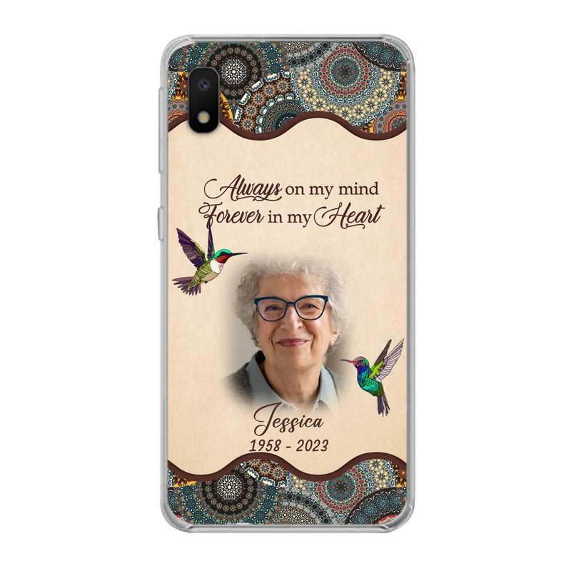 Custom Personalized Memorial Photo Phone Case - Memorial Gift Idea For Mother's Day/Father's Day - Always On My Mind, Forever In My Heart - Case For iPhone/Samsung