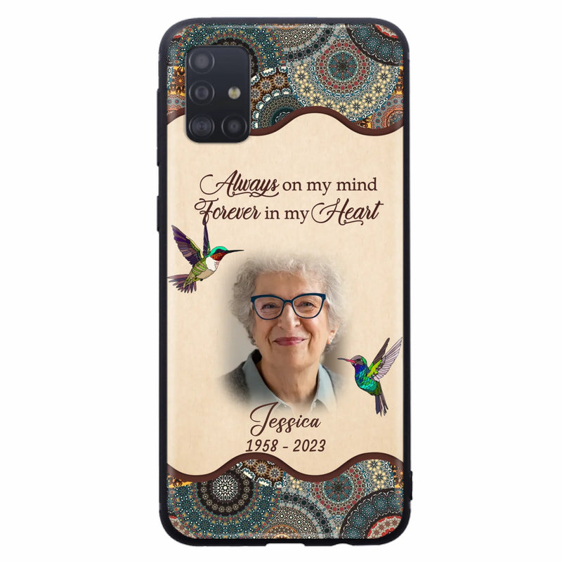 Custom Personalized Memorial Photo Phone Case - Memorial Gift Idea For Mother's Day/Father's Day - Always On My Mind, Forever In My Heart - Case For iPhone/Samsung