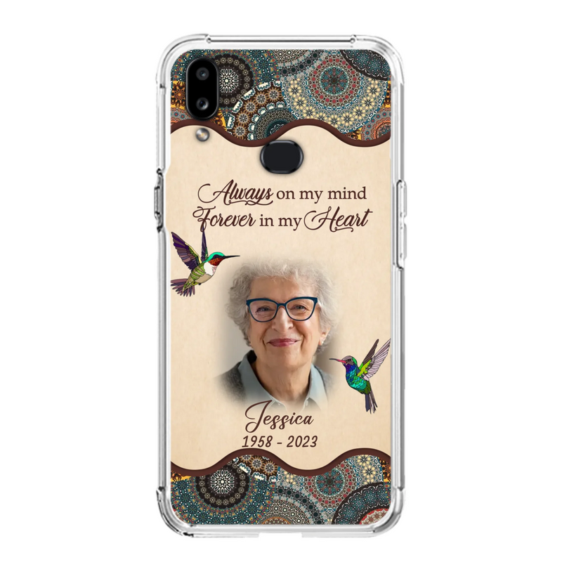 Custom Personalized Memorial Photo Phone Case - Memorial Gift Idea For Mother's Day/Father's Day - Always On My Mind, Forever In My Heart - Case For iPhone/Samsung