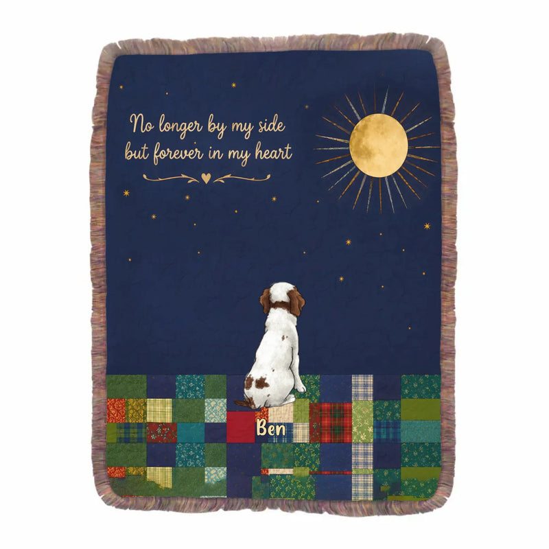 Personalized Memorial Pet Fringer Blanket - Gift For Pets Lover With Up to 8 Pets - No Longer By My Side But Forever In My Heart