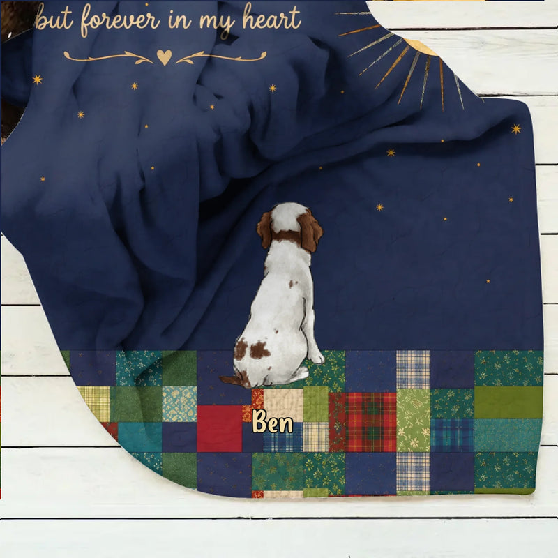 Personalized Memorial Pet Quilt/Fleece Throw Blanket - Memorial Gift Idea For Pet Lover - No Longer By My Side But Forever In My Heart