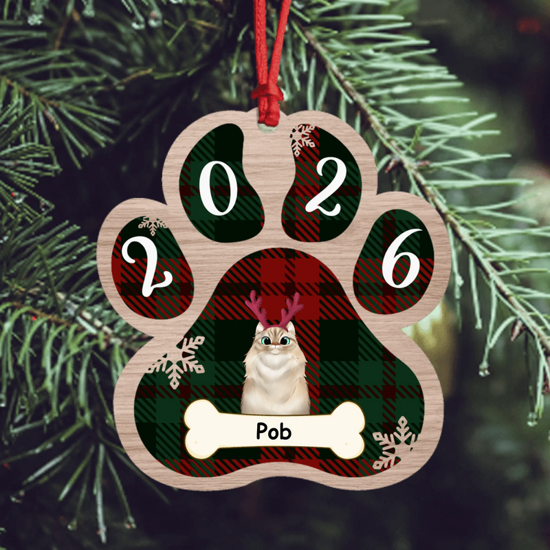 Custom Personalized Pet Paw Ornament - Best Gift For Cat Lover/Dog Lover - 2026