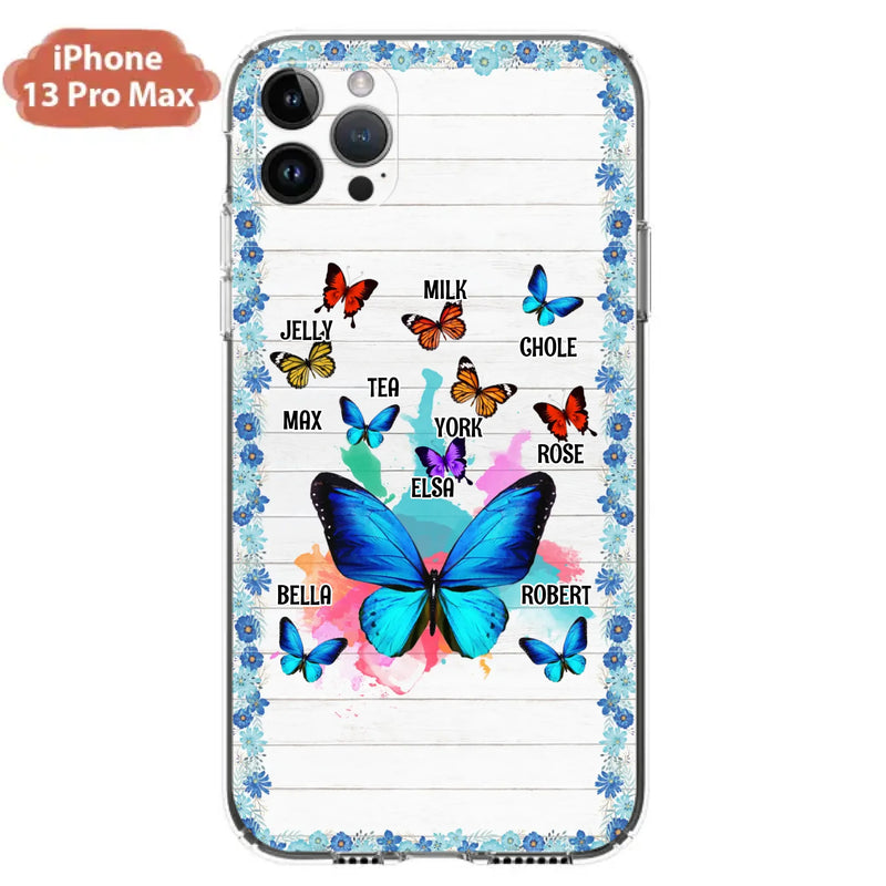 Custom Personalized Butterfly Grandma iPhone/ Samsung Phone Case - Up to 10 Kid's Name - Mother's Day Gift Idea For Grandma