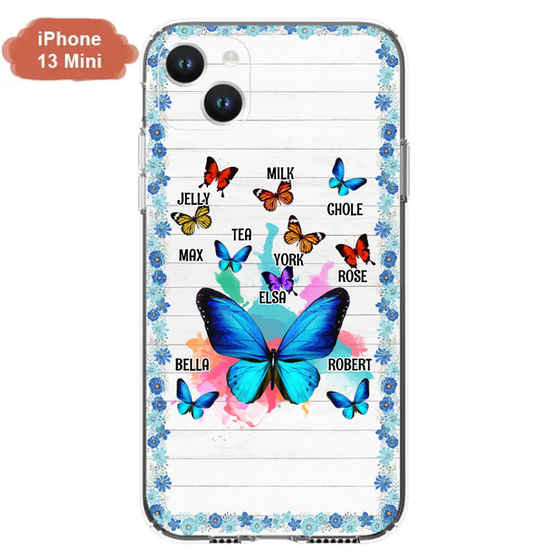 Custom Personalized Butterfly Grandma iPhone/ Samsung Phone Case - Up to 10 Kid's Name - Mother's Day Gift Idea For Grandma