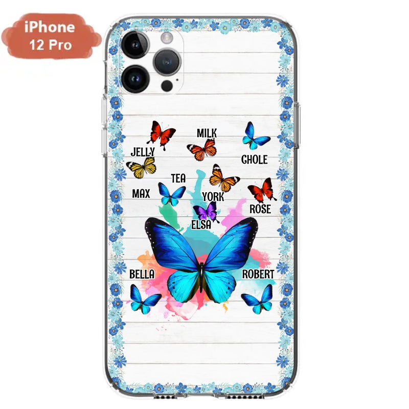 Custom Personalized Butterfly Grandma iPhone/ Samsung Phone Case - Up to 10 Kid's Name - Mother's Day Gift Idea For Grandma