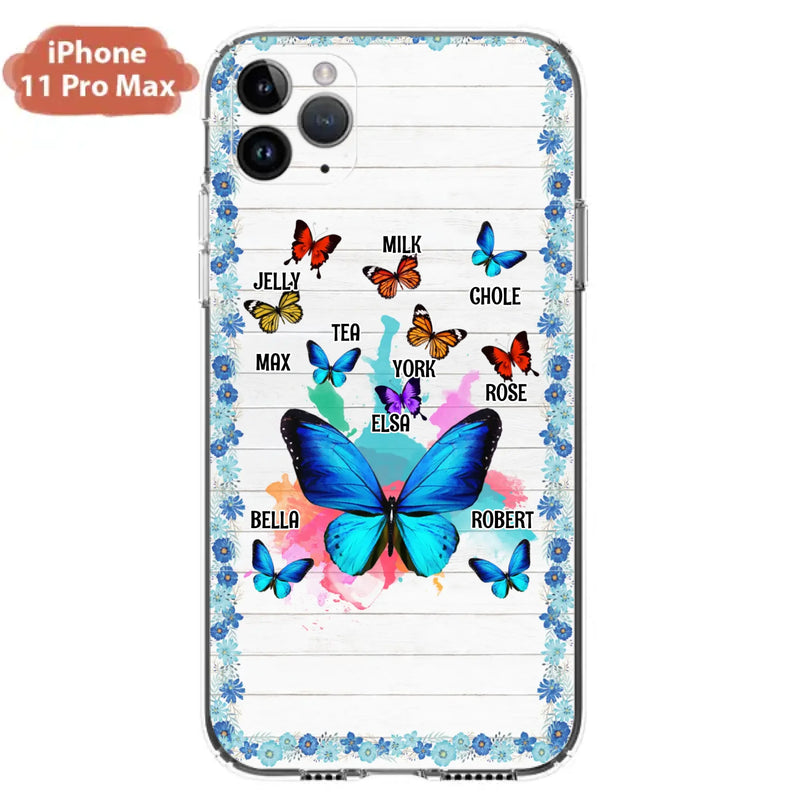 Custom Personalized Butterfly Grandma iPhone/ Samsung Phone Case - Up to 10 Kid's Name - Mother's Day Gift Idea For Grandma