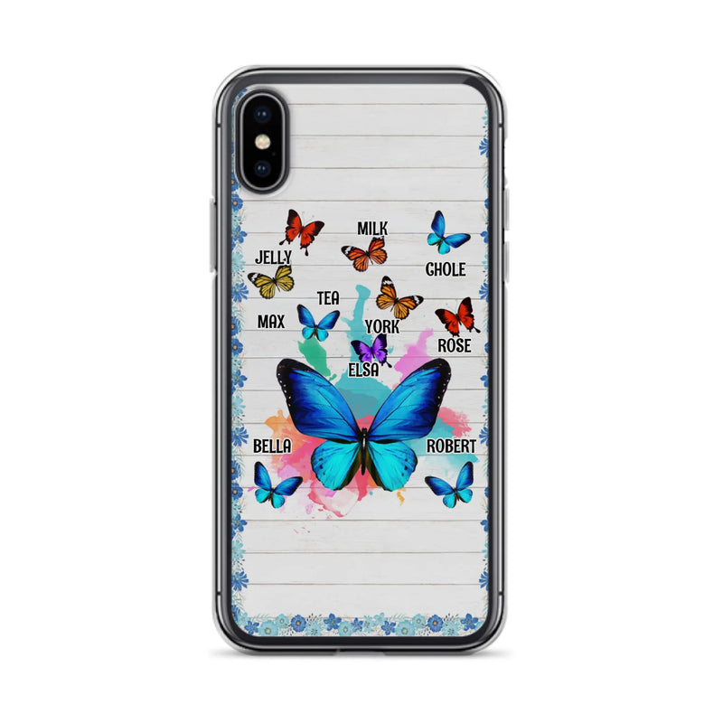 Custom Personalized Butterfly Grandma iPhone/ Samsung Phone Case - Up to 10 Kid's Name - Mother's Day Gift Idea For Grandma