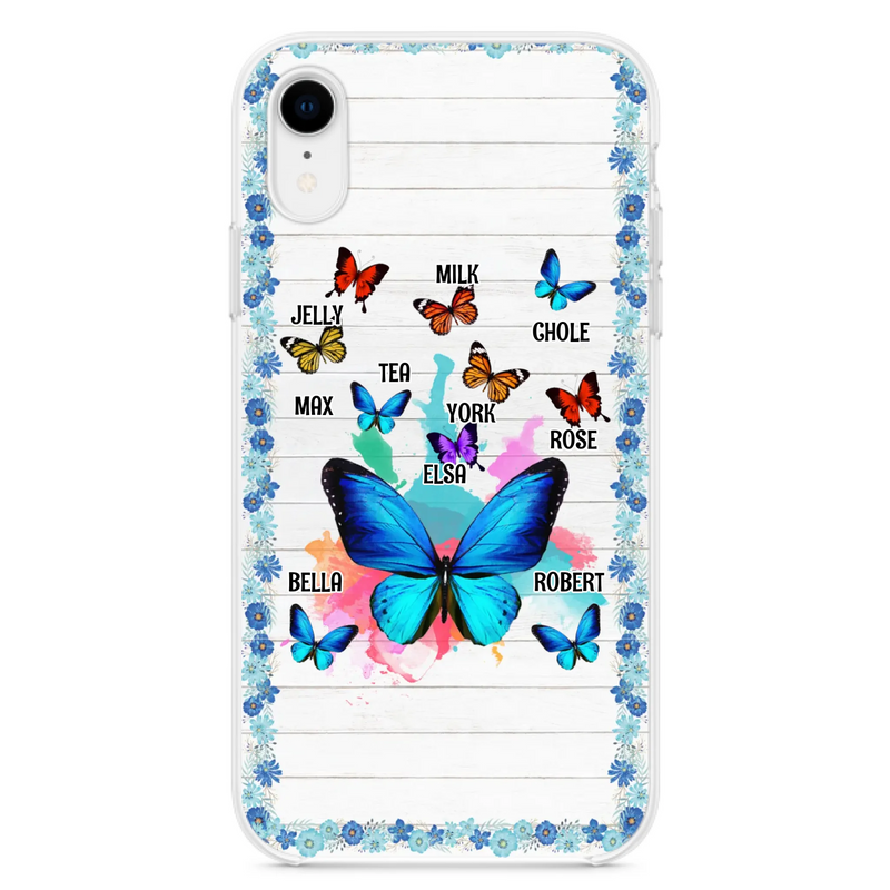 Custom Personalized Butterfly Grandma iPhone/ Samsung Phone Case - Up to 10 Kid's Name - Mother's Day Gift Idea For Grandma