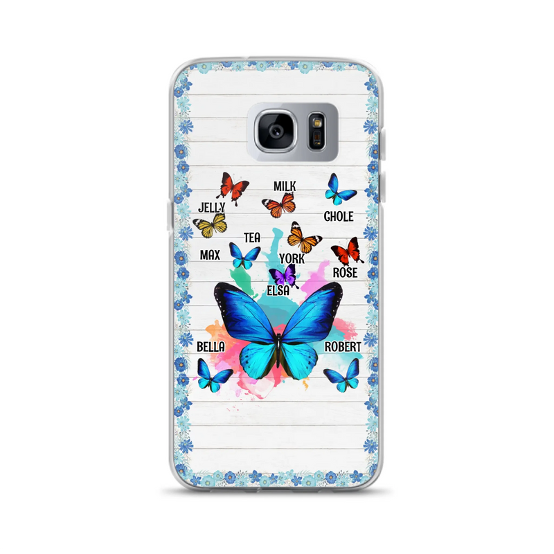 Custom Personalized Butterfly Grandma iPhone/ Samsung Phone Case - Up to 10 Kid's Name - Mother's Day Gift Idea For Grandma