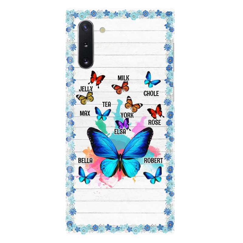 Custom Personalized Butterfly Grandma iPhone/ Samsung Phone Case - Up to 10 Kid's Name - Mother's Day Gift Idea For Grandma