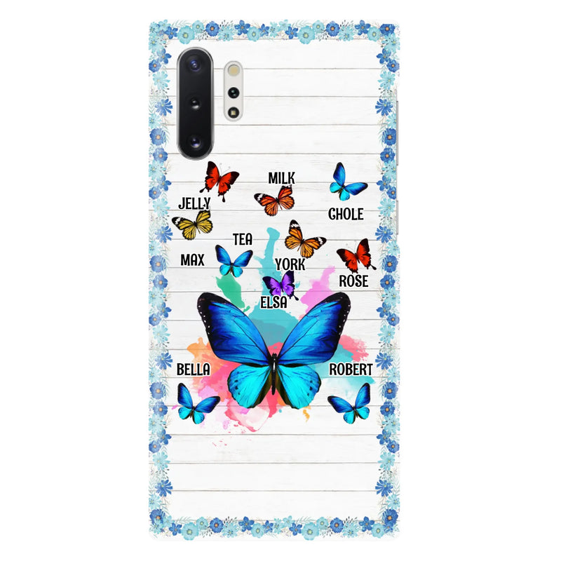 Custom Personalized Butterfly Grandma iPhone/ Samsung Phone Case - Up to 10 Kid's Name - Mother's Day Gift Idea For Grandma