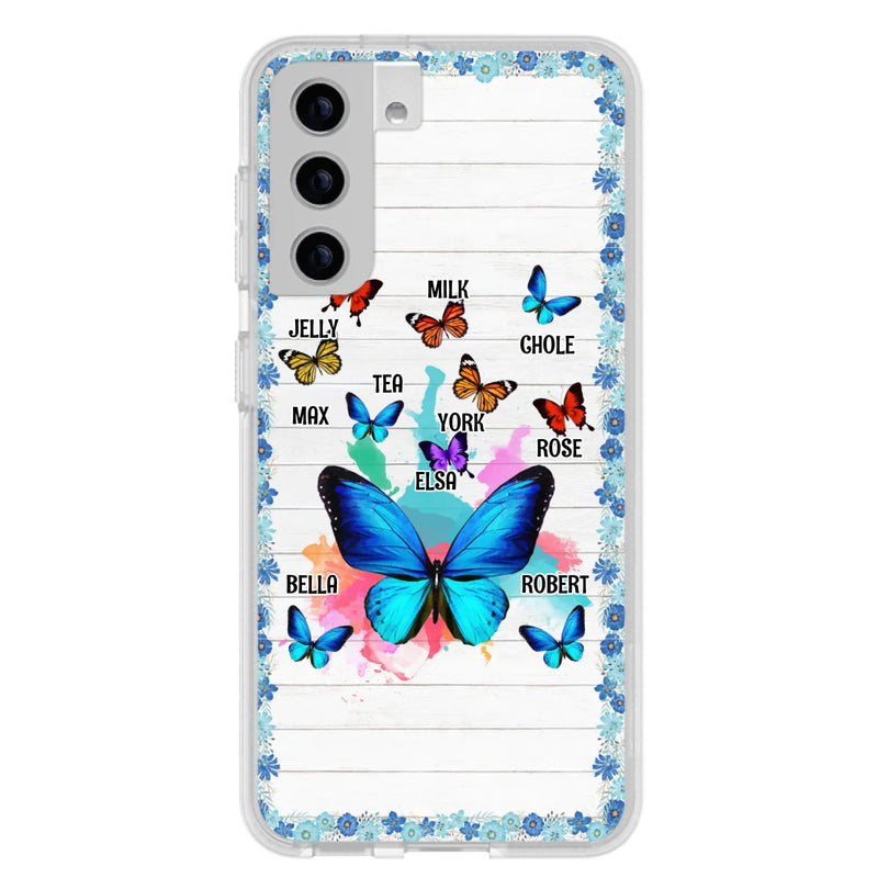 Custom Personalized Butterfly Grandma iPhone/ Samsung Phone Case - Up to 10 Kid's Name - Mother's Day Gift Idea For Grandma