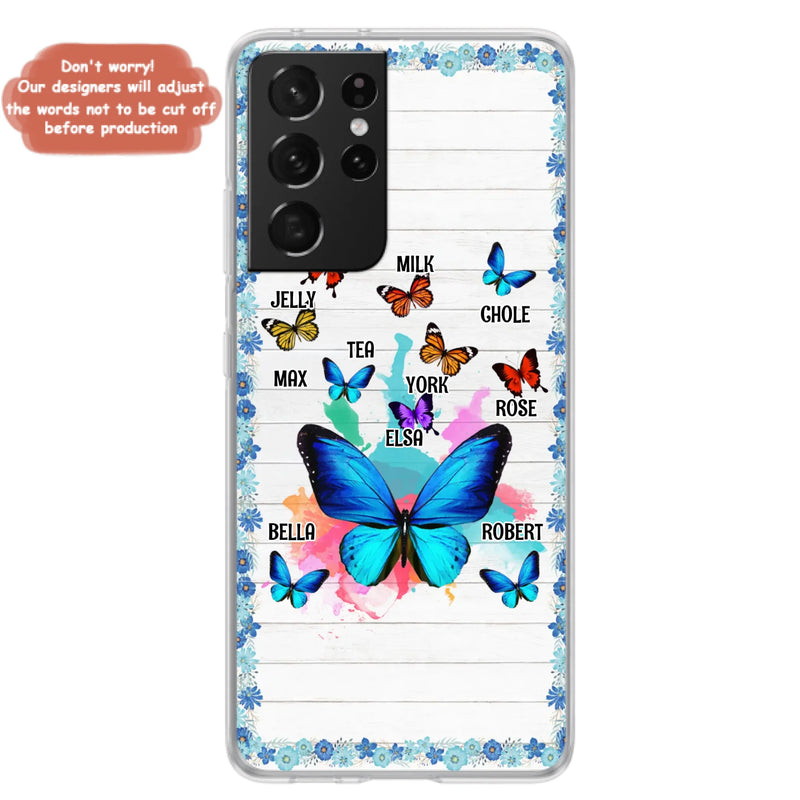 Custom Personalized Butterfly Grandma iPhone/ Samsung Phone Case - Up to 10 Kid's Name - Mother's Day Gift Idea For Grandma