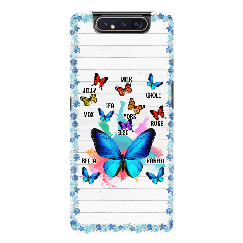 Custom Personalized Butterfly Grandma iPhone/ Samsung Phone Case - Up to 10 Kid's Name - Mother's Day Gift Idea For Grandma