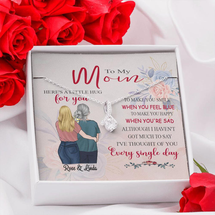 Custom Personalized Message Card Alluring Beauty Necklace Jewelry - Best Gift For Mother's Day -Here's A Little Hug For You IWJMRF
