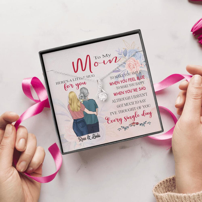 Personalized Message Card Alluring Beauty Necklace Jewelry - Best Gift For Mother's Day - Here's A Little Hug For You IWJMRF