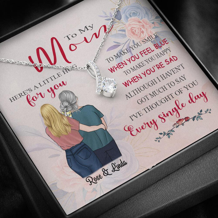 Custom Personalized Message Card Alluring Beauty Necklace Jewelry - Best Gift For Mother's Day -Here's A Little Hug For You IWJMRF