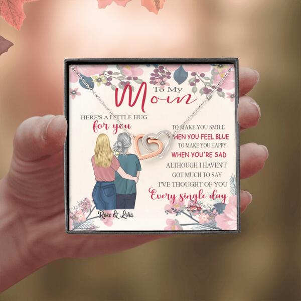 Personalized Message Card Necklace Jewelry - Best Gift For Mother's Day - Here's A Little Hug For You IWJMRF