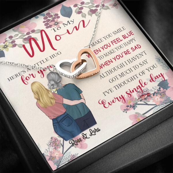 Custom Personalized Message Card Necklace Jewelry - Best Gift For Mother's Day -Here's A Little Hug For You IWJMRF