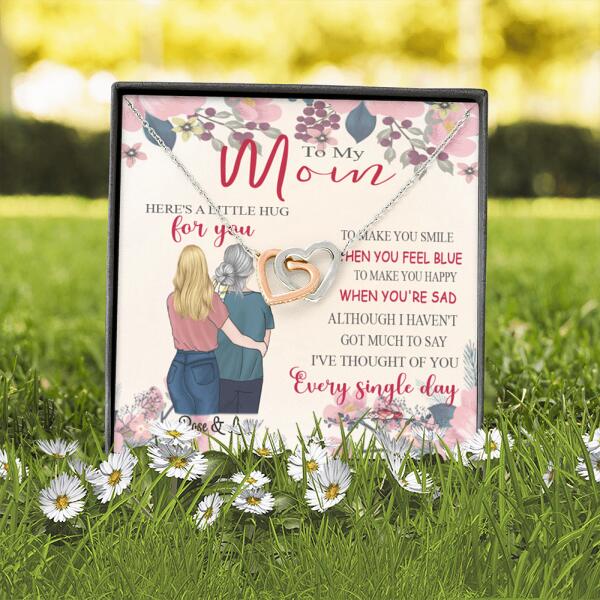 Personalized Message Card Necklace Jewelry - Best Gift For Mother's Day - Here's A Little Hug For You IWJMRF