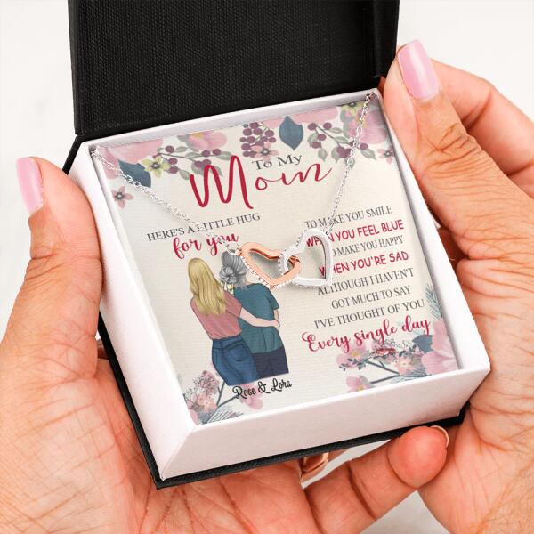 Personalized Message Card Necklace Jewelry - Best Gift For Mother's Day - Here's A Little Hug For You IWJMRF
