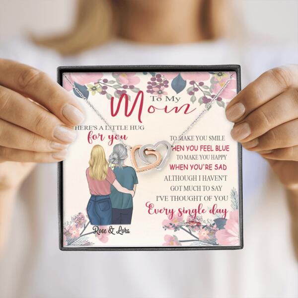 Personalized Message Card Necklace Jewelry - Best Gift For Mother's Day - Here's A Little Hug For You IWJMRF