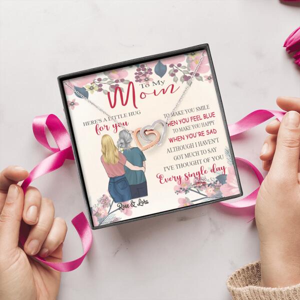 Personalized Message Card Necklace Jewelry - Best Gift For Mother's Day - Here's A Little Hug For You IWJMRF