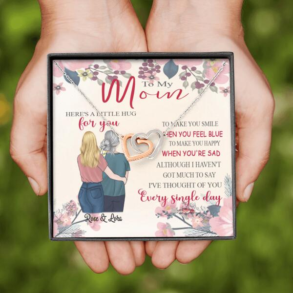 Personalized Message Card Necklace Jewelry - Best Gift For Mother's Day - Here's A Little Hug For You IWJMRF