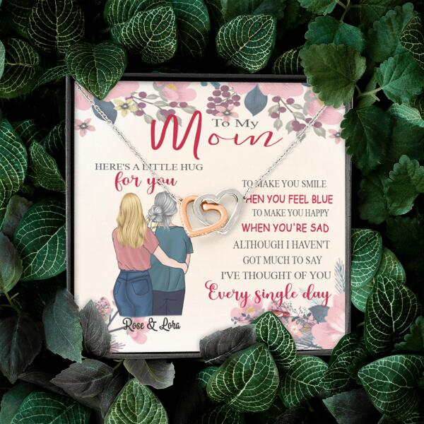 Custom Personalized Message Card Necklace Jewelry - Best Gift For Mother's Day -Here's A Little Hug For You IWJMRF