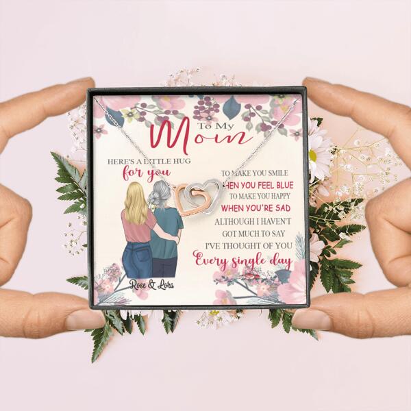 Personalized Message Card Necklace Jewelry - Best Gift For Mother's Day - Here's A Little Hug For You IWJMRF