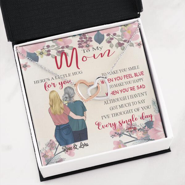 Personalized Message Card Necklace Jewelry - Best Gift For Mother's Day - Here's A Little Hug For You IWJMRF