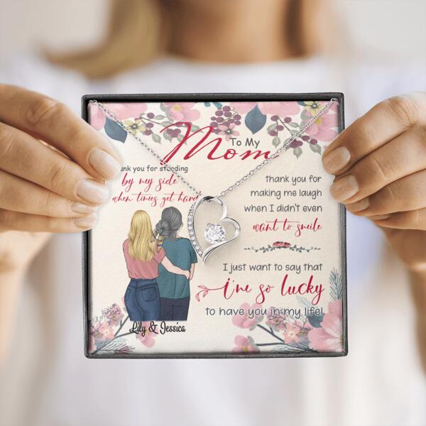 Custom Personalized Message Card Forever Love Necklace Jewelry - Best Gift For Mother's Day - Thank you for standing by my side- IWJMRF