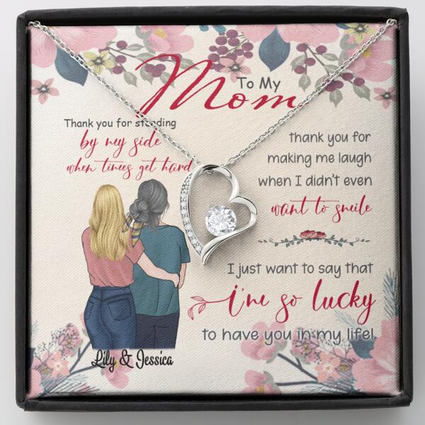 Custom Personalized Message Card Forever Love Necklace Jewelry - Best Gift For Mother's Day - Thank you for standing by my side- IWJMRF