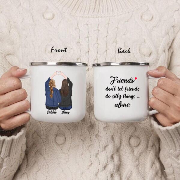 Custom Personalized Friends Enamel Mug - Gift Idea For Best Friends - Do Silly Things Together