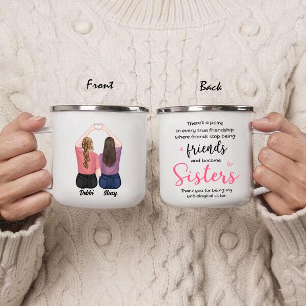 Custom Personalized Friends Enamel Mug - Gift Idea For Best Friends - True Friendship
