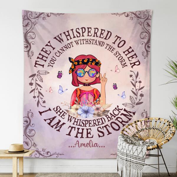 Custom Personalized Hippie Girl Tapestry - Best Gift For Girl - I Am The Storm