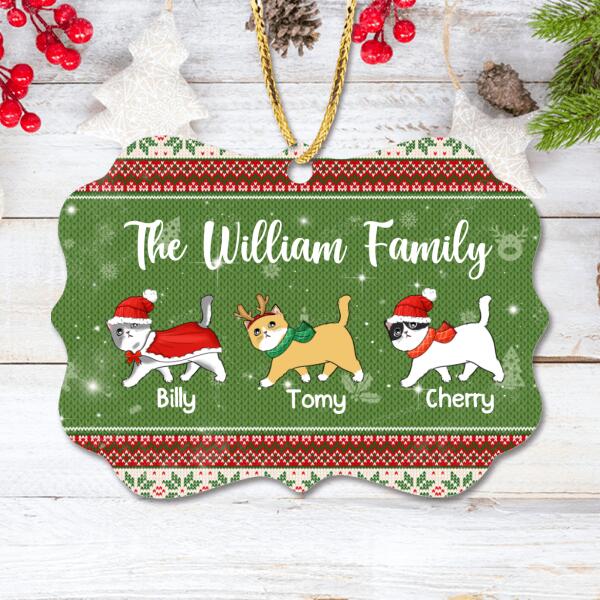 Custom Personalized Christmas Cat Ornament - Best Gift For Cat Lovers - Family Name