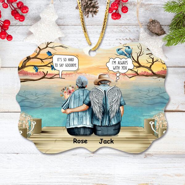 Custom Personalized Old Couple Rectangle Ornament - Best Gift Idea For Grandparents/Couple - It's So Hard To Say Goodbye