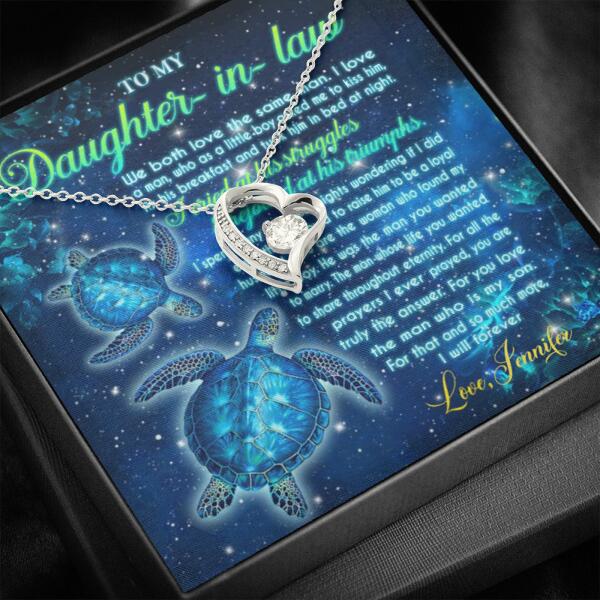 Custom Personalized Forever Love Necklace - Gift Idea For Daughter In Law - To My Daughter In Law