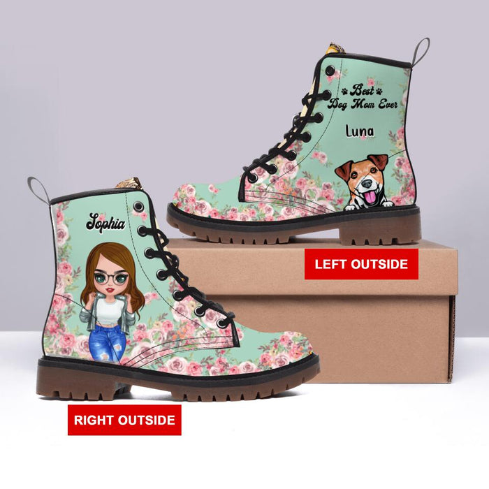 Custom Personalized Dog Mom Martin Short Boots - Gift For Dog Lovers - Best Dog Mom Ever