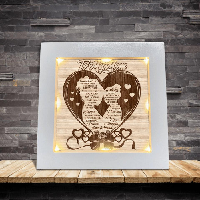 Custom Personalized Mom Holding Daughter Frame With Led - Gift Idea For Mother's Day - To My Mom