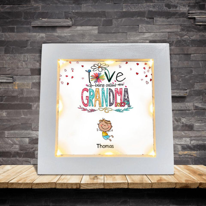 Custom Personalized Love Being Called Grandma Frame With Led - Upto 14 Kids - Gift Idea For Nana/ Mama/Kids